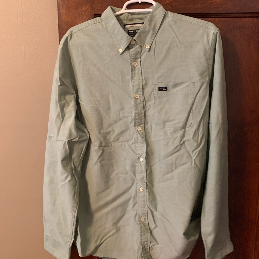 RVCA That’ll Do Button Down XL Slim in Light Green